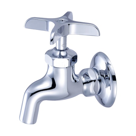 Central Brass Single Handle Wallmount Faucet, NPT, Single Hole, Polished Chrome, Overall Height: 4.13" 0007-1/2